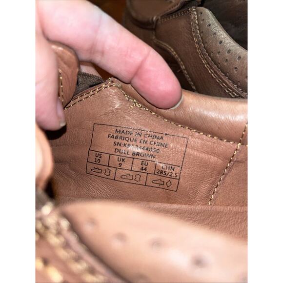 EUC Camel Crown Mens Leather Khaki Light Brown Loafers Shoes Size 10 - Picture 5 of 6